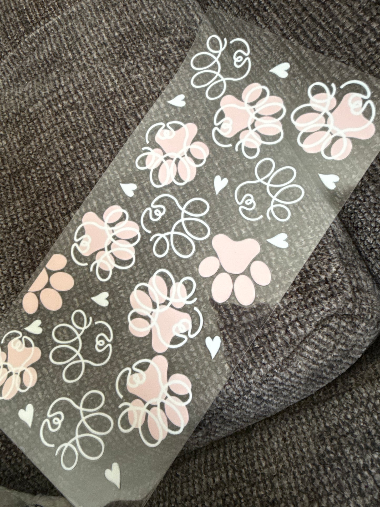 Pink & white paw prints